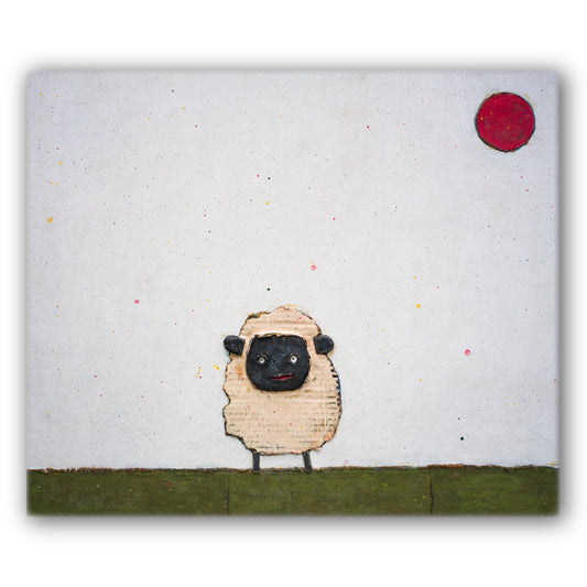 【羊001】壁掛けのできる小さな絵画