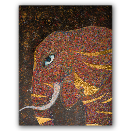 【ゾウ】壁掛けのできる小さな絵画