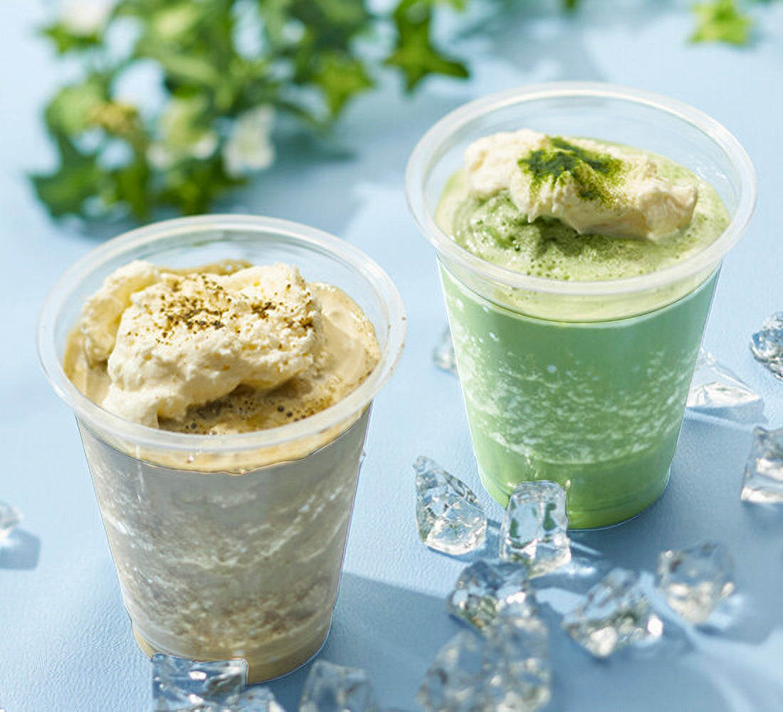 ミルクを注いで出来上がり!宇治抹茶ラテの素