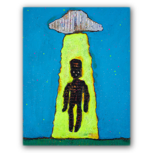 【宇宙人002】壁掛けのできる小さな絵画