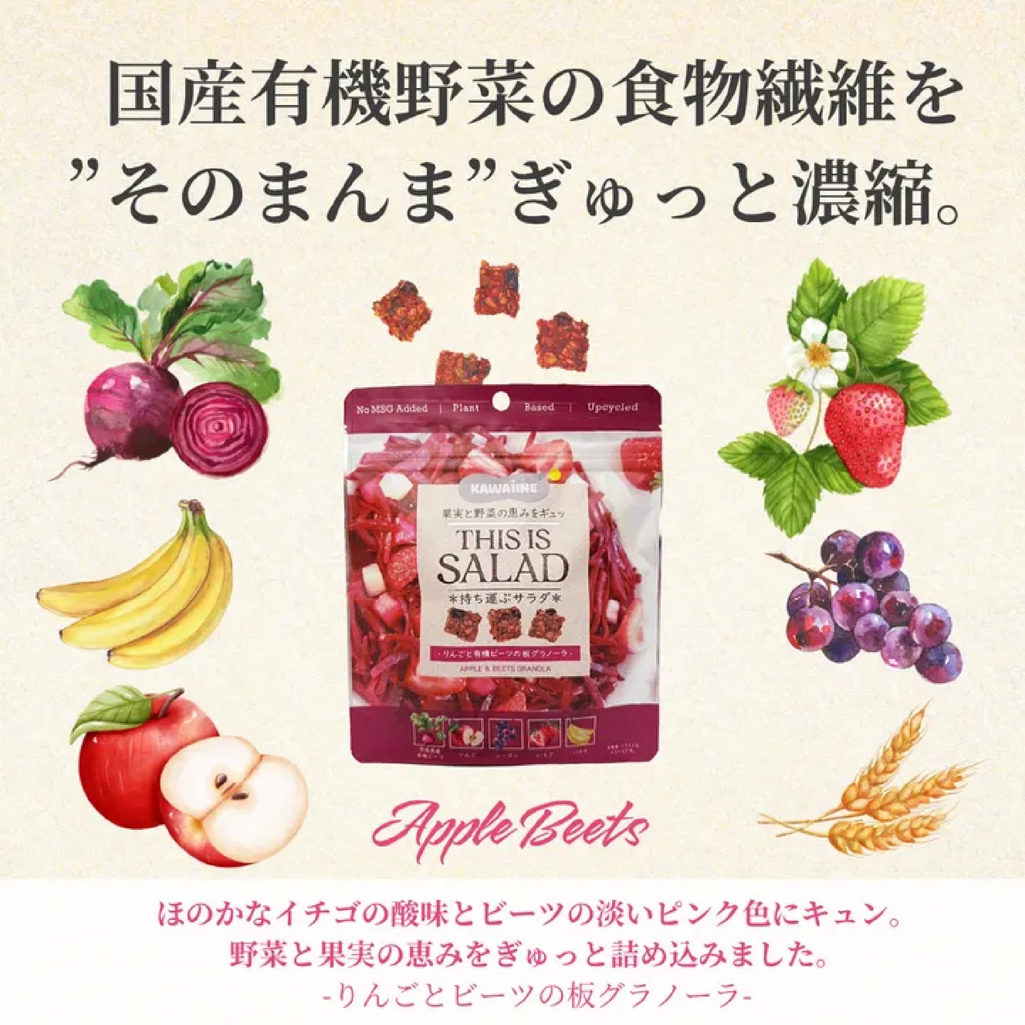 【限定フレーバー】持ち運ぶサラダ!りんごと有機ビーツの板グラノーラ