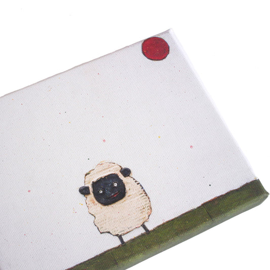 【羊001】壁掛けのできる小さな絵画