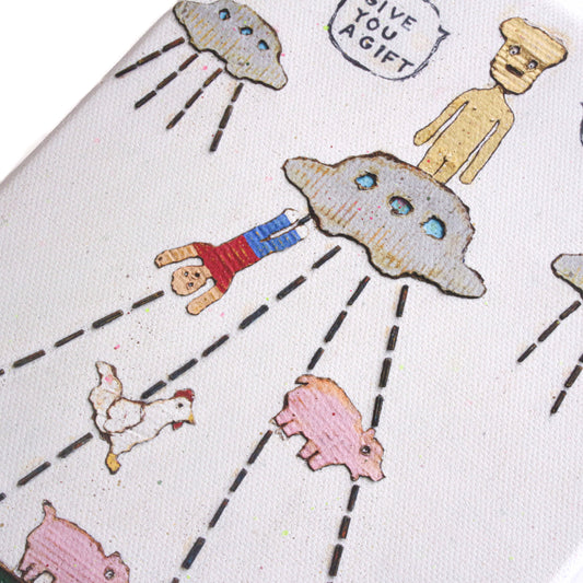 【宇宙人001】壁掛けのできる小さな絵画