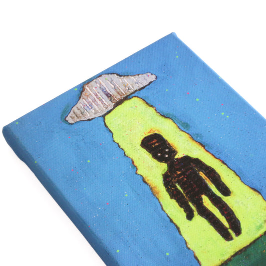 【宇宙人002】壁掛けのできる小さな絵画