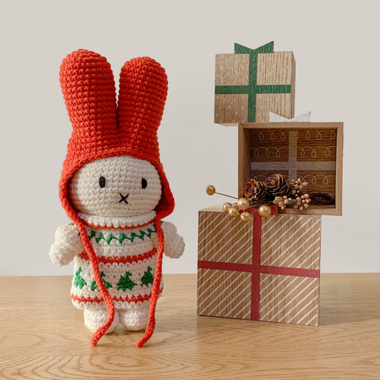 ミッフィー クリスマス ドレス+レッドハット あみぐるみ