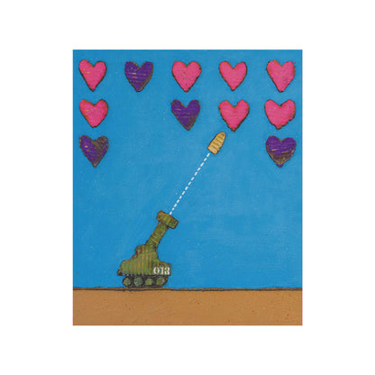 オリジナルステッカー 戦車とハート