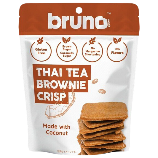 Bruno snackのタイティー味。グルテンフリーで、紅茶の香りとコク深いミルクの甘さが楽しめるフレーバーです。