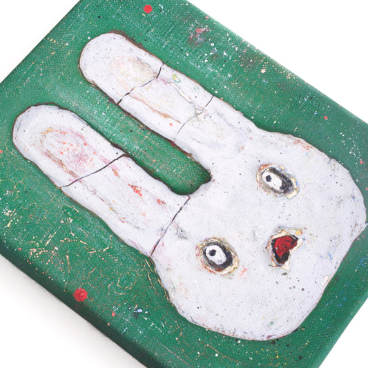 【うさぎ001】壁掛けのできる小さな絵画　